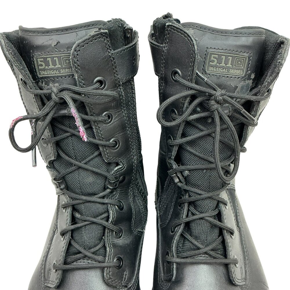 5.11 Tactical Series ATAC 8" Side Zip Combat Boots Mens 13 Leather Nylon Black - Picture 4 of 14